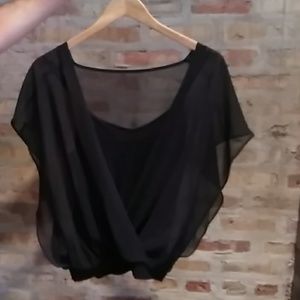 Express Black Shear Layered Top